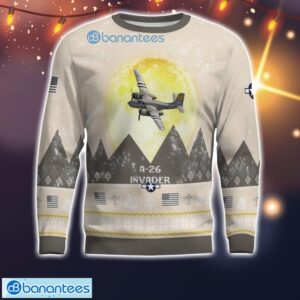 A-26 Invader A26 All Printed Aircraft Moonlight Ugly Christmas Sweater Christmas Gift Product Photo 2