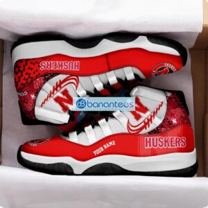 Nebraska Cornhuskers Air Jordan 11 Sneakers Custom Name Special Shoes For Fans Product Photo 2