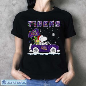 LSU Tigers Snoopy And Woodstock Driving Car Cute Snoopy Limited Edition Shirt - Ladies T-Shirt