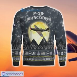 P-39 Airacobra P39 3D Aircraft Moonlight Grey Ugly Christmas Sweater For Fans Product Photo 3