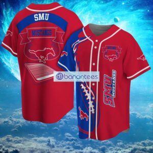 NCAA Smu Mustangs Logo Design Fire Ball Baseball Jersey Shirt Full Print Product Photo 1