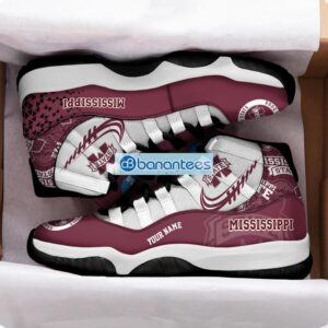Mississippi State Bulldogs Air Jordan 11 Sneakers Custom Name Special Shoes For Fans Product Photo 2