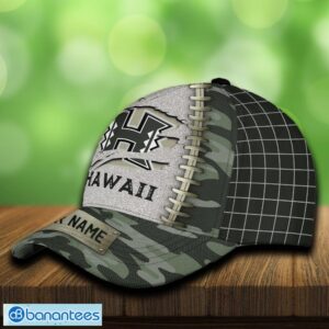 Hawaii Rainbow Warriors 3D Hat And Cap Beach Design Camo Green For Fans Gift Custom Name - Hawaii Rainbow Warriors 3D Hat And Cap Camo_3