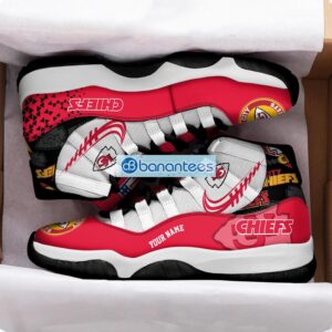 Kansas City Chiefs Air Jordan 11 Sneakers Custom Name Special Shoes For Fans Product Photo 2