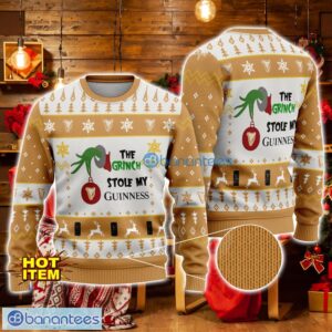 Grinch Stole Guinness AOP Ugly Christmas Sweater Christmas Gift Gift For Family Product Photo 1