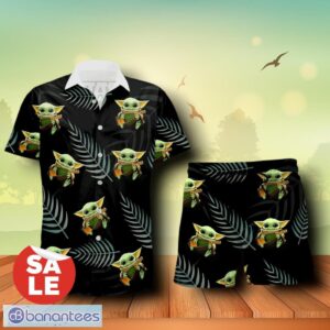 Veuve Clicquot Champagne Baby Yoda Hug Hawaiian Shirt & Short Combo For Men Women Product Photo 2