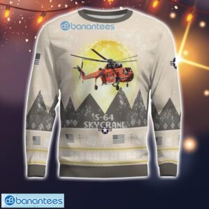 S-64 Skycrane S64 All Printed Aircraft Moonlight Ugly Christmas Sweater Product Photo 2