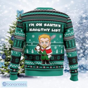 I’m on Santa’s Naughty List Vinland Saga Choir Ugly Christmas Sweater Gift For Adult - I’m on Santa’s Naughty List Vinland Saga Ugly Christmas Sweater Photo_2