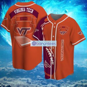 NCAA Virginia Tech Hokies Logo Design Fire Ball Baseball Jersey Shirt Full Print Product Photo 1