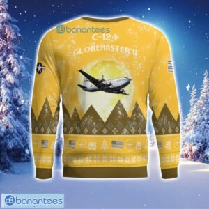 C-124 Globemaster II C124 Aircraft Moonlight 3D Print Ugly Christmas Sweater Christmas Gift Yellow Color Sweater Product Photo 3