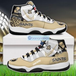 New OrleansSaints Air Jordan 11 Sneakers Custom Name Special Shoes For Fans Product Photo 1