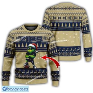 NCAA Akron Zips Player Grinch Ugly Xmas 3D Sweater Gift Holidays - NCAA Akron Zips New Grinch Ugly Christmas Sweater Photo 1