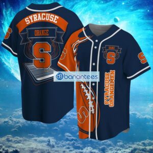 NCAA Syracuse Orange Logo Design Fire Ball Baseball Jersey Shirt Full Print Product Photo 1