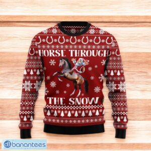 Christmas Ugly Sweater Horse Through The Snow Funny Unisex Sweater Gift Product Photo 1