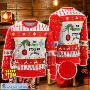 Grinch Stole Jim Beam AOP Ugly Christmas Sweater Christmas Gift Gift For Family Product Photo 1