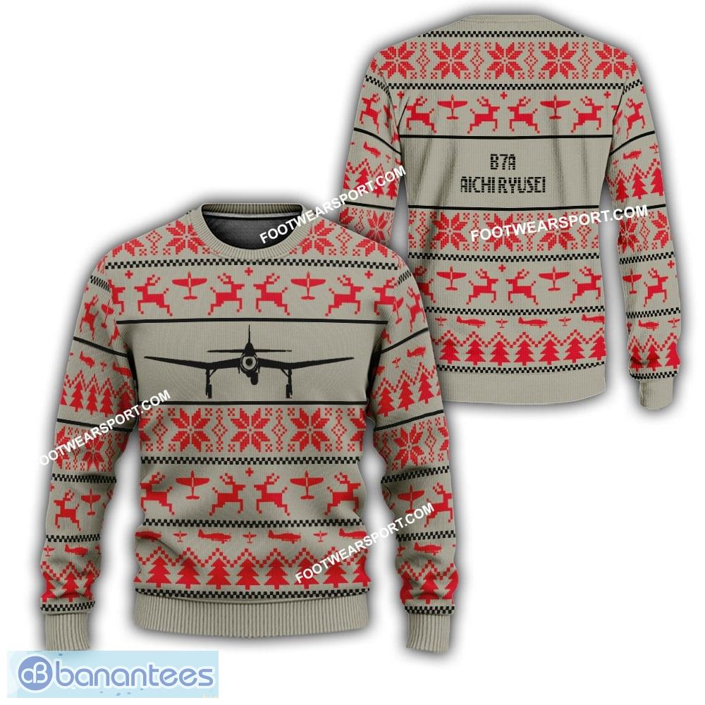 aichi b7a ryusei aircraft new ugly christmas sweater gift for men and women image Aichi B7A Ryusei Aircraft New Ugly Christmas Sweater Gift For Men And Women - Aichi B7A Ryusei Aircraft New Ugly Christmas Sweater Gift For Men And Women