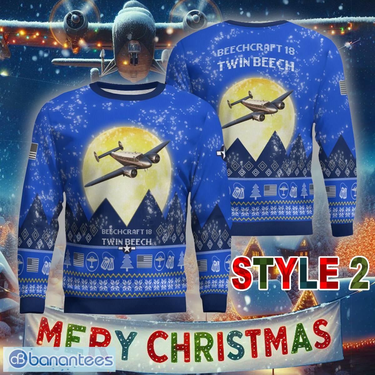 aircraft moonight beechcraft model 18 twin beech c45 knitted sweater gift for christmas image Aircraft Moonight Beechcraft Model 18 Twin Beech C45 Knitted Sweater Gift For Christmas - Beechcraft Model 18 Twin Beech C45 Aircraft Moonlight Ugly Christmas Sweater_16