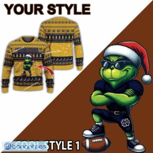 NCAA Notre Dame Fighting Irish Player Grinch Knitted Xmas Sweater Gift Holidays - NCAA Notre Dame Fighting Irish New Grinch Ugly Christmas Sweater Photo 2
