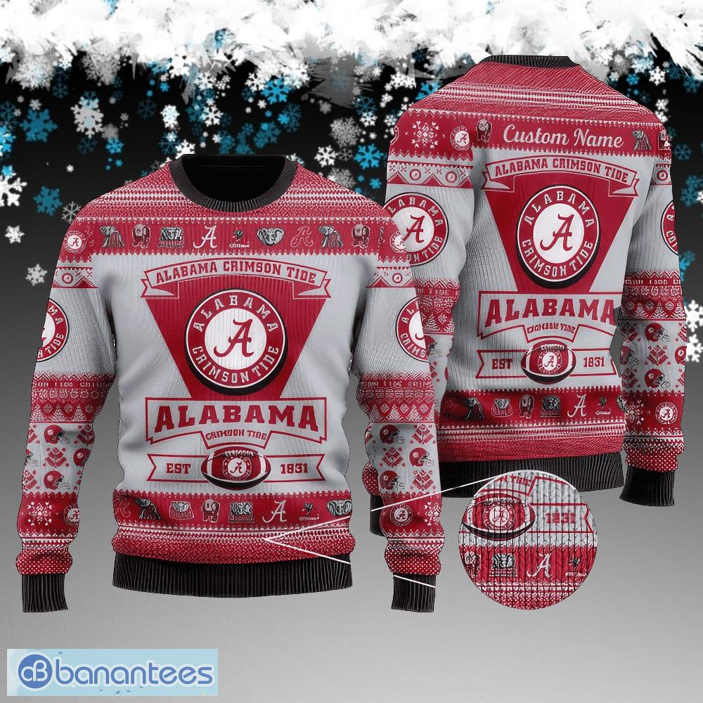 alabama crimson tide football team ugly christmas sweater gift for men and women image Alabama Crimson Tide Football Team Ugly Christmas Sweater Gift For Men And Women - Alabama Crimson Tide Football Team Ugly Christmas Sweater Gift For Men And Women