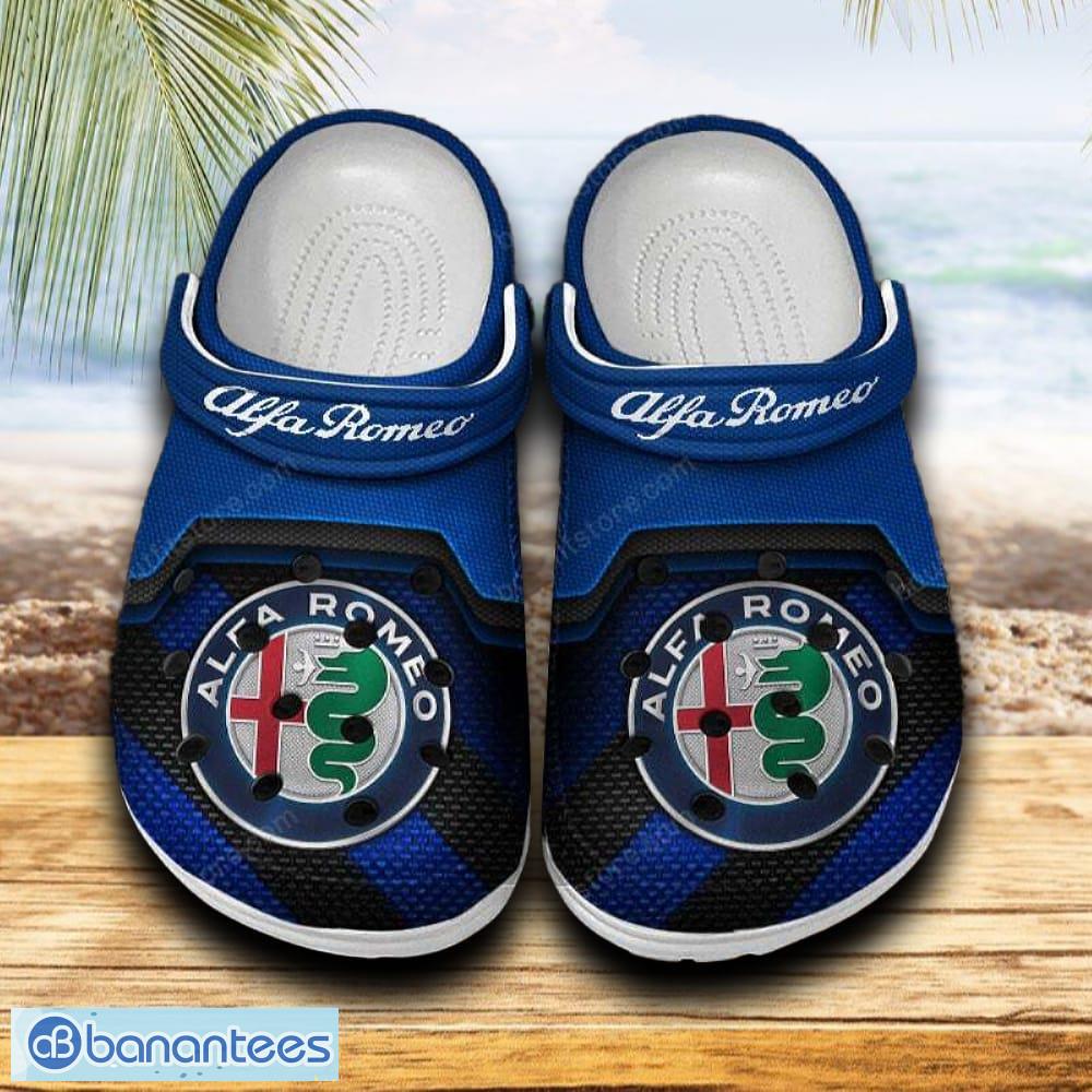 alfa romeo car clog shoes blue color new gift for fans custom name image Alfa Romeo Car Clog Shoes Blue Color New Gift For Fans Custom Name - Alfa Romeo Car Clog Shoes Blue Color New Gift For Fans Custom Name
