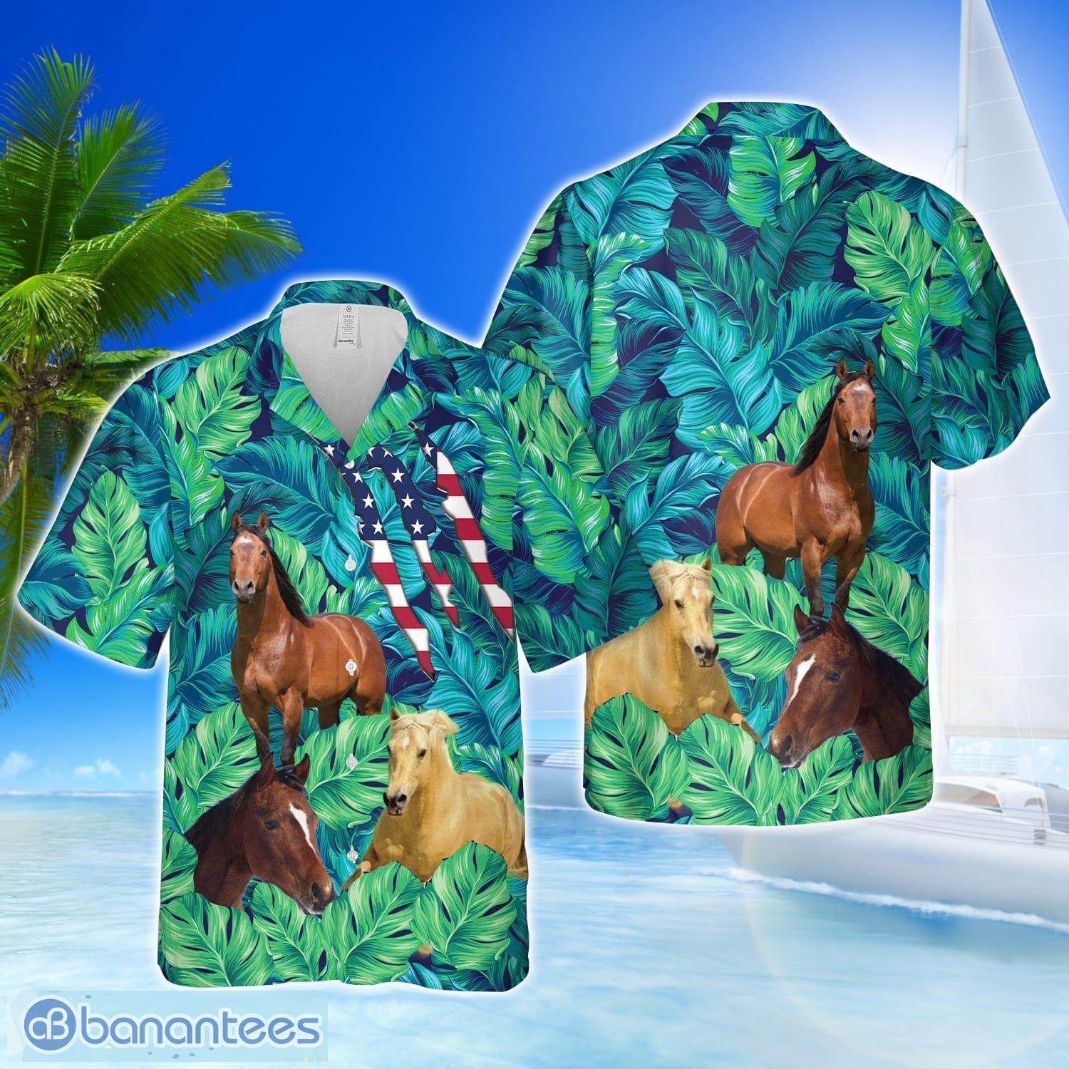 american quarter horse 3d hawaiian shirt beach team gift image American Quarter Horse 3D Hawaiian Shirt Beach Team Gift Product Photo 1
