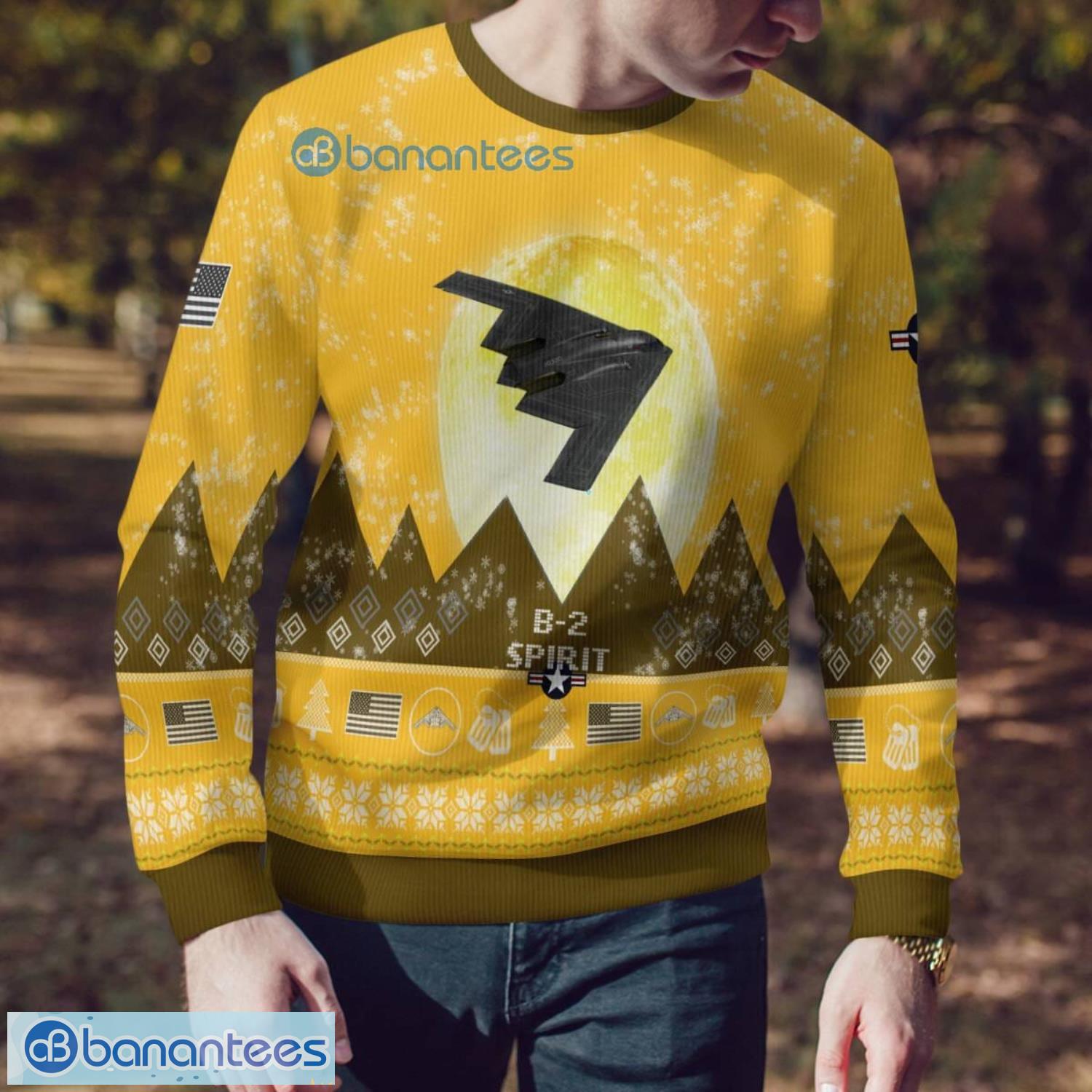 b 2 spirit b2 aircraft moonlight 3d print ugly christmas sweater christmas gift yellow color sweater 1 image B-2 Spirit B2 Aircraft Moonlight 3D Print Ugly Christmas Sweater Christmas Gift Yellow Color Sweater Product Photo 2