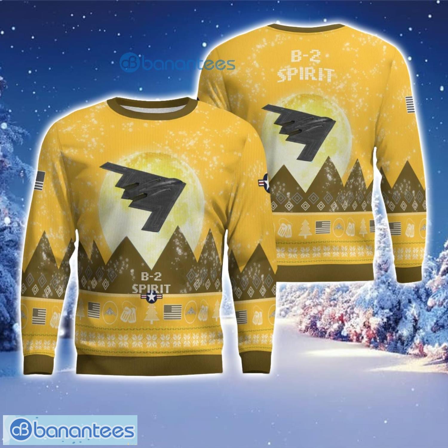 b 2 spirit b2 aircraft moonlight 3d print ugly christmas sweater christmas gift yellow color sweater image B-2 Spirit B2 Aircraft Moonlight 3D Print Ugly Christmas Sweater Christmas Gift Yellow Color Sweater Product Photo 1
