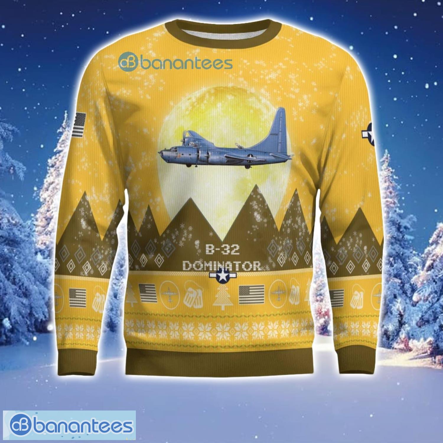 b 32 dominator b32 aircraft moonlight 3d print ugly christmas sweater christmas gift yellow color sweater 1 image B-32 Dominator B32 Aircraft Moonlight 3D Print Ugly Christmas Sweater Christmas Gift Yellow Color Sweater Product Photo 2