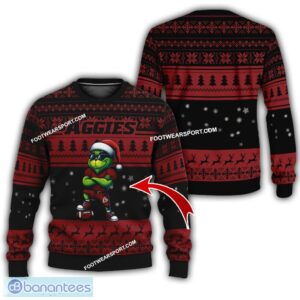NCAA New Mexico State Aggies Grinch Football Ugly Sweater Gift For Christmas - NCAA New Mexico State Aggies New Grinch Ugly Christmas Sweater Photo 1