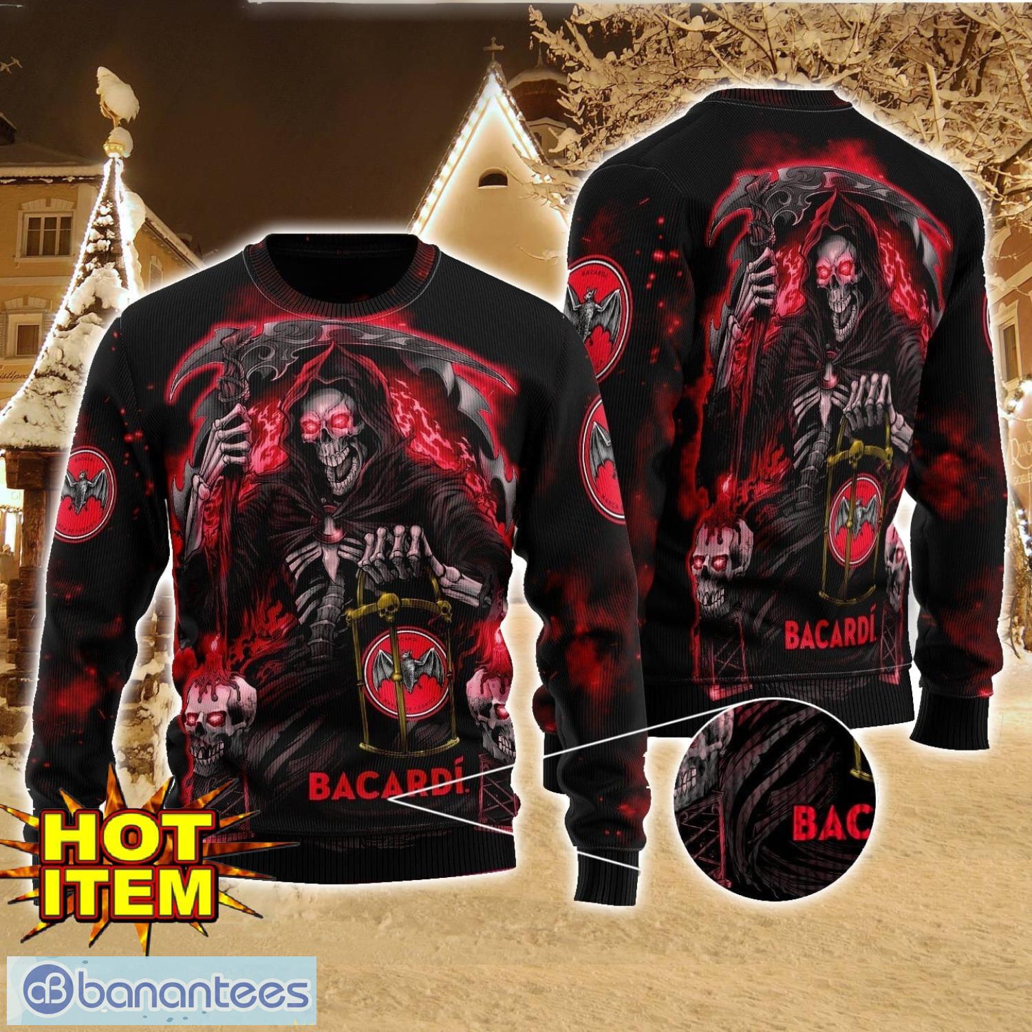 bacardi rum death halloween all over print sweater halloween gift for men and women image Bacardi Rum Death Halloween All Over Print Sweater Halloween Gift For men And Women Product Photo 1