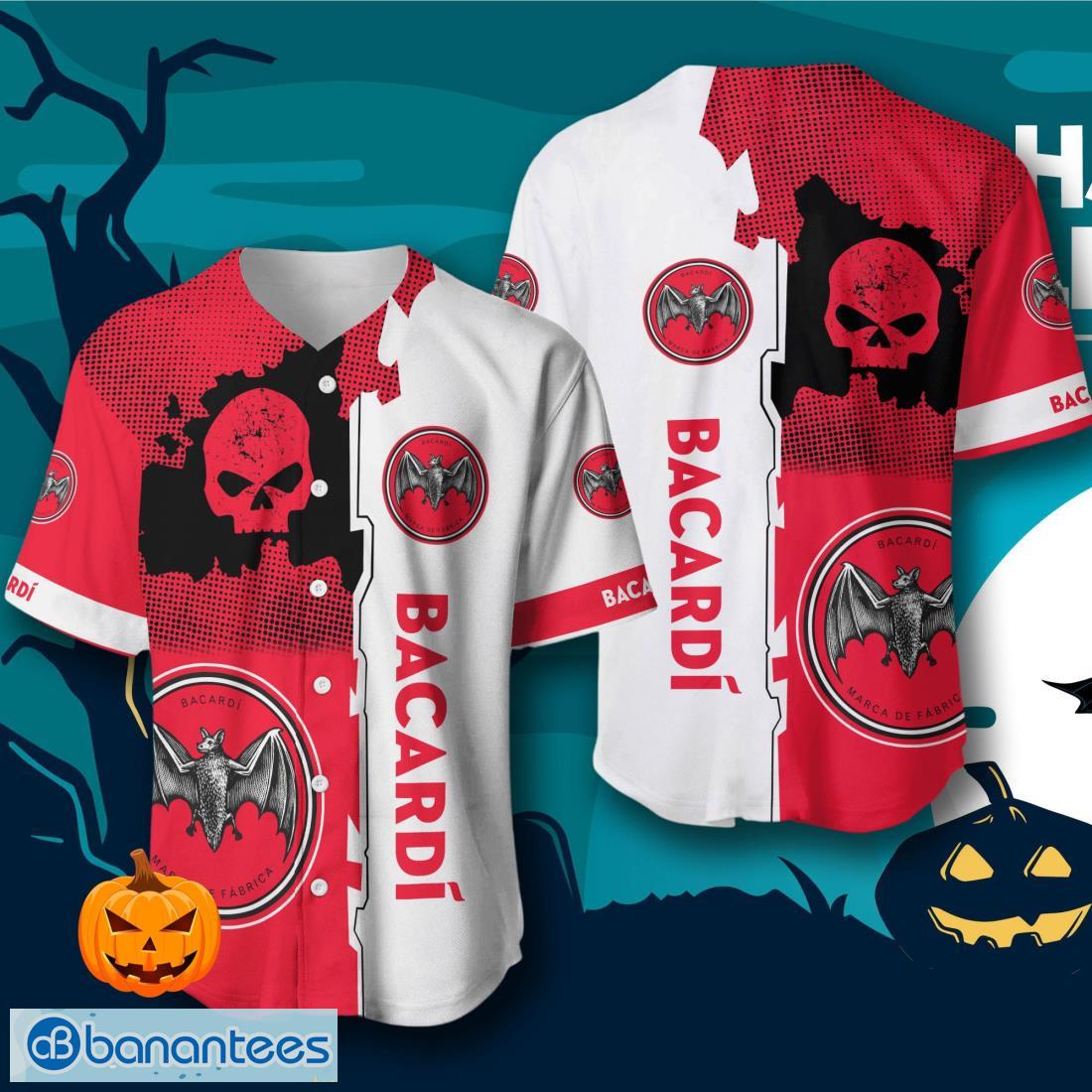 bacardi skull baseball jersey mens womens sizes image Bacardi Skull Baseball Jersey – Men’s & Women’s Sizes Product Photo 1