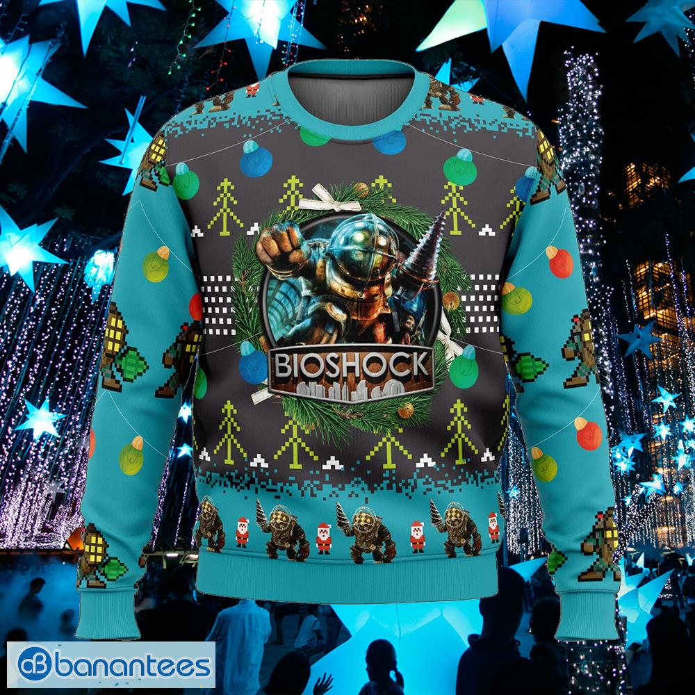 big daddy bioshock v2 gifting ugly christmas sweater gift for men and women image Big Daddy Bioshock v2 Gifting Ugly Christmas Sweater Gift For Men And Women - Big Daddy Bioshock v2 Ugly Christmas Sweater Photo_1