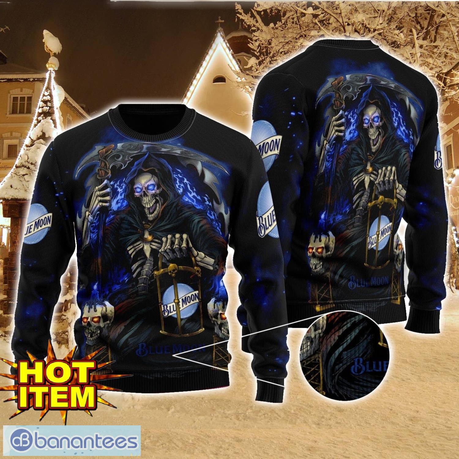 blue moon death halloween all over print sweater halloween gift for men and women image Blue Moon Death Halloween All Over Print Sweater Halloween Gift For men And Women Product Photo 1