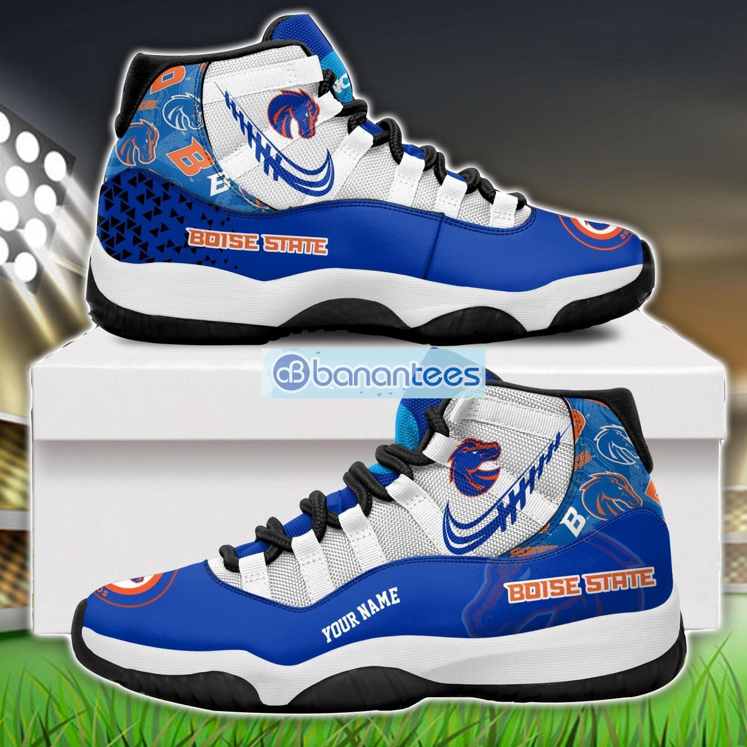 boise state broncos air jordan 11 sneakers custom name special shoes for fans image Boise State Broncos Air Jordan 11 Sneakers Custom Name Special Shoes For Fans Product Photo 1
