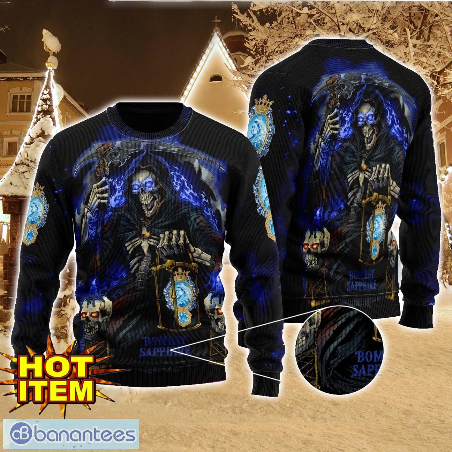 bombay sapphire death halloween all over print sweater halloween gift for men and women image Bombay Sapphire Death Halloween All Over Print Sweater Halloween Gift For men And Women Product Photo 1