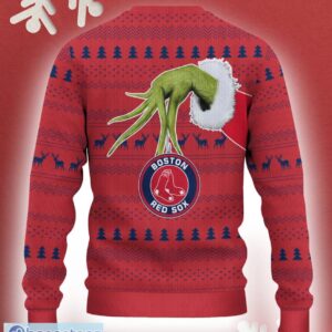Boston Red Sox Grinch Driving Funny 3D Ugly Christmas Sweater For Men Women - Boston Red Sox Christmas Sweater Grinch Driving Photo 3