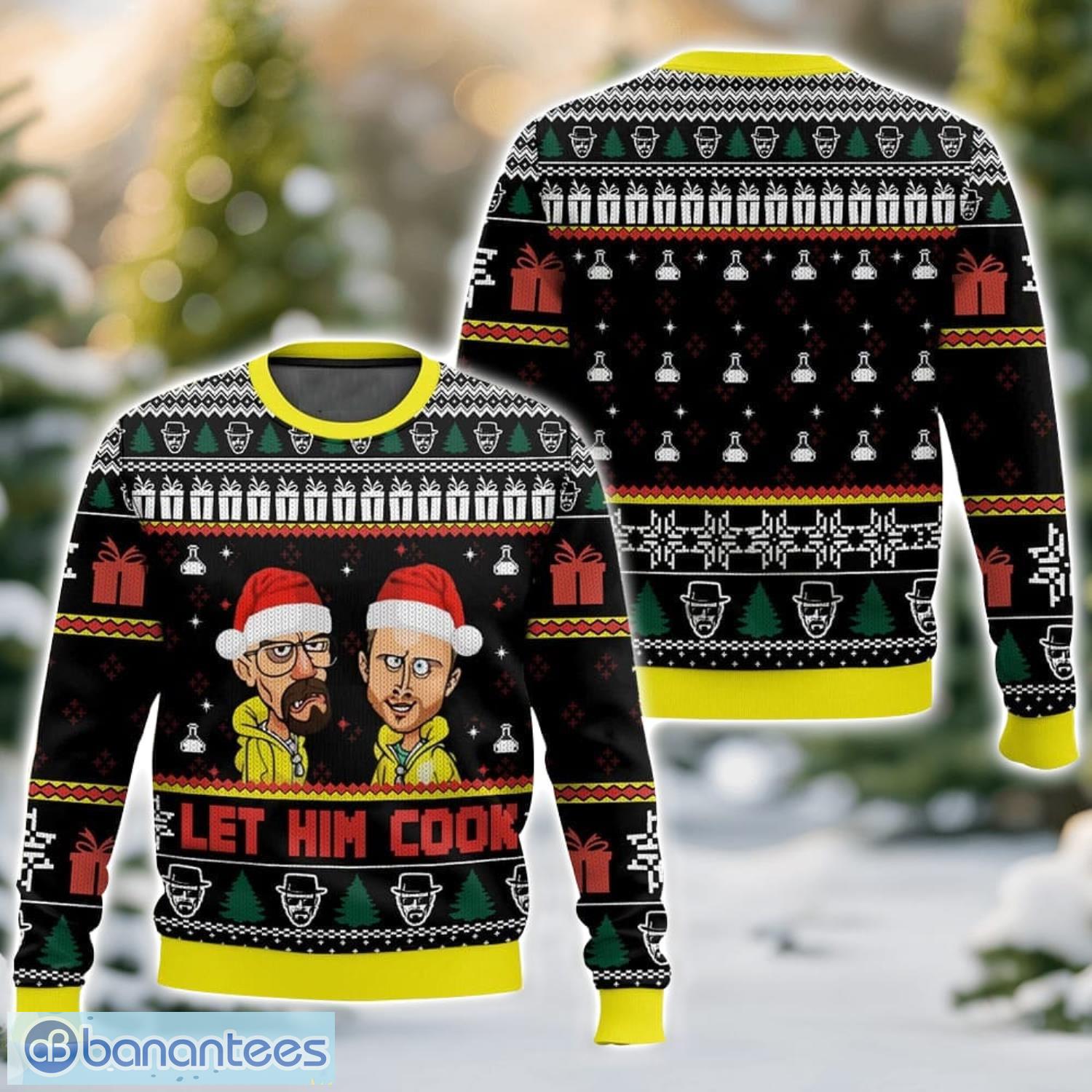 breaking bad let him cook christmas ugly christmas sweater 3d all printed sweater christmas gift image Breaking Bad “Let Him Cook” Christmas Ugly Christmas Sweater 3D All Printed Sweater Christmas Gift Product Photo 1