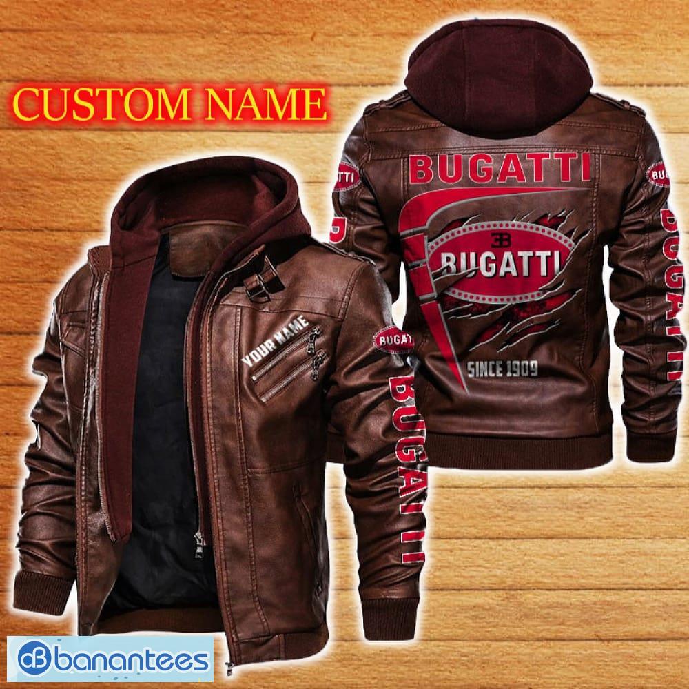 bugatti leather jacket black and brown color car logo trending all over print gift fans custom name 1 image Bugatti Leather Jacket Black And Brown Color Car Logo Trending All OVer Print Gift Fans Custom Name - Bugatti Leather Jacket Car For Fans_2