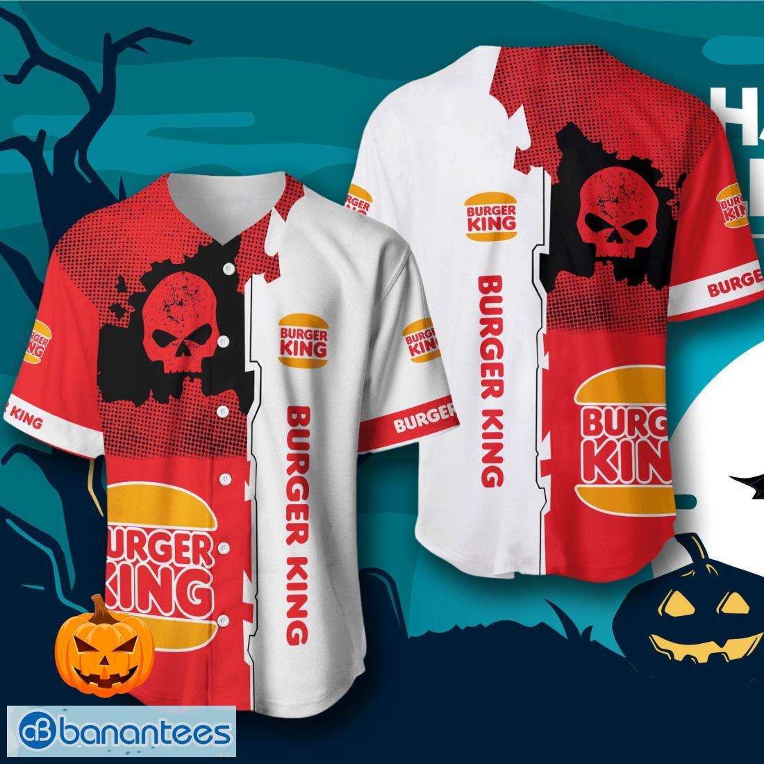 burger king skull baseball jersey mens womens sizes image Burger King Skull Baseball Jersey – Men’s & Women’s Sizes Product Photo 1