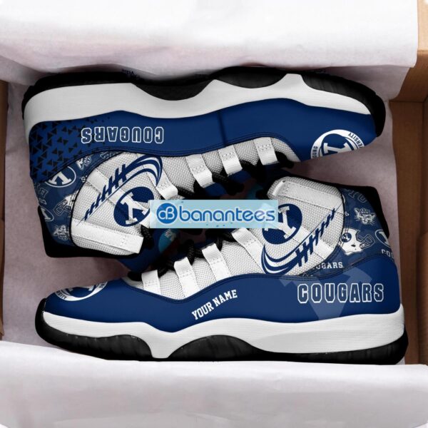 BYU Cougars Air Jordan 11 Sneakers Custom Name Special Shoes For Fans Product Photo 2
