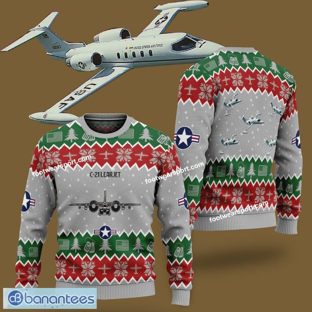 c 21 learjet c21 usaf aircraft us air force ugly christmas sweater gift for vetetan image C-21 Learjet C21 USAF Aircraft US Air Force Ugly Christmas Sweater Gift For Vetetan - C-21 Learjet C21 USAF Aircraft US Air Force Ugly Christmas Sweater Gift For Vetetan