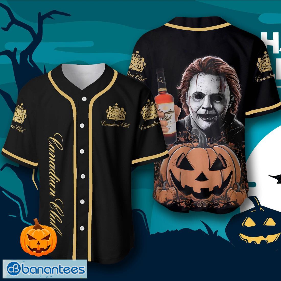 canadian club michael myers halloween costume baseball jersey mens womens sizes image Canadian Club Michael Myers Halloween Costume Baseball Jersey – Men’s & Women’s Sizes Product Photo 1