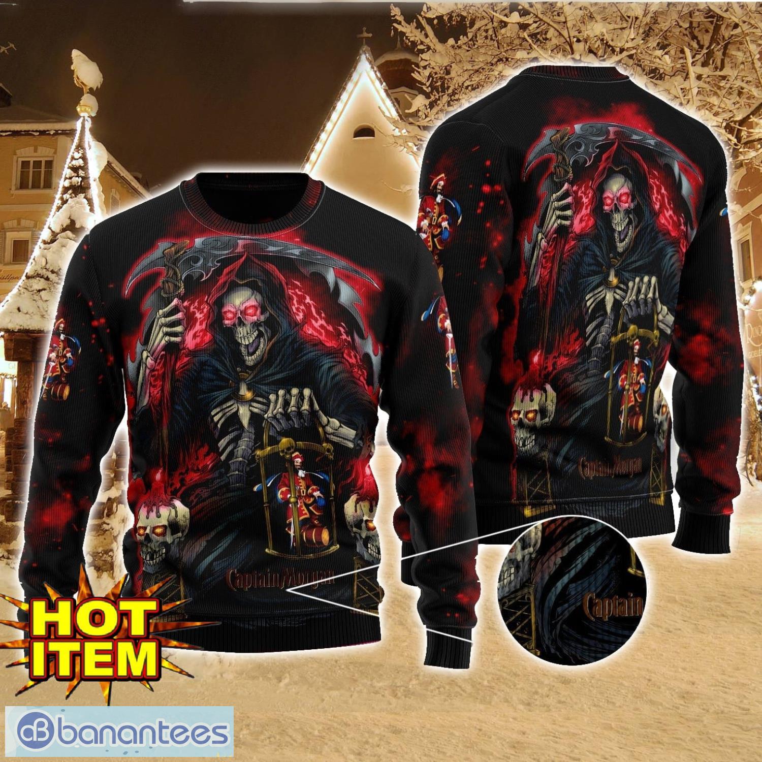 captain morgan death halloween all over print sweater halloween gift for men and women image Captain Morgan Death Halloween All Over Print Sweater Halloween Gift For men And Women Product Photo 1