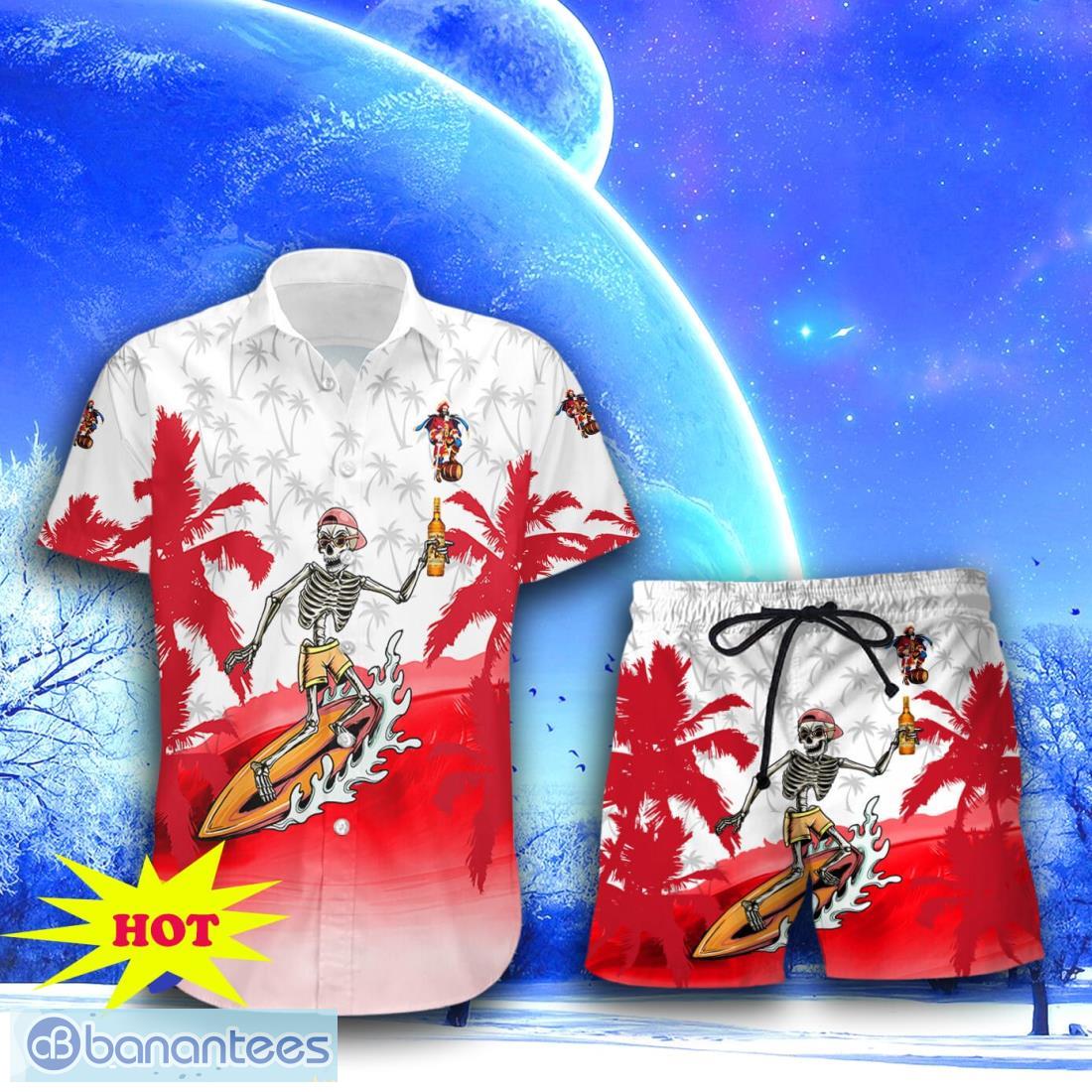 captain morgan skull hawaiian shirt short for men women 1 image Captain Morgan Skull Hawaiian Shirt & Short For Men Women Product Photo 2