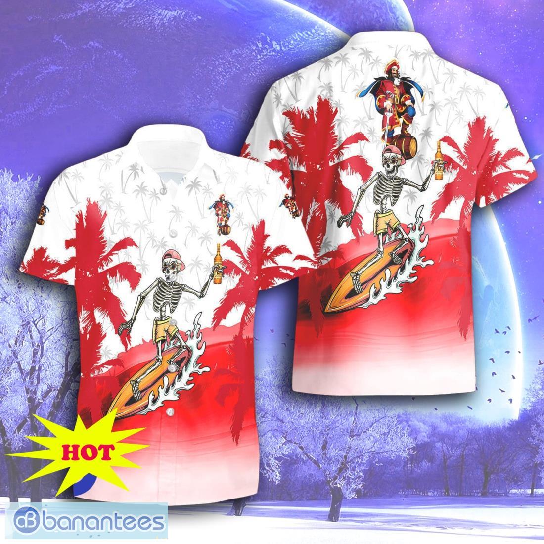 captain morgan skull hawaiian shirt short for men women image Captain Morgan Skull Hawaiian Shirt & Short For Men Women Product Photo 1