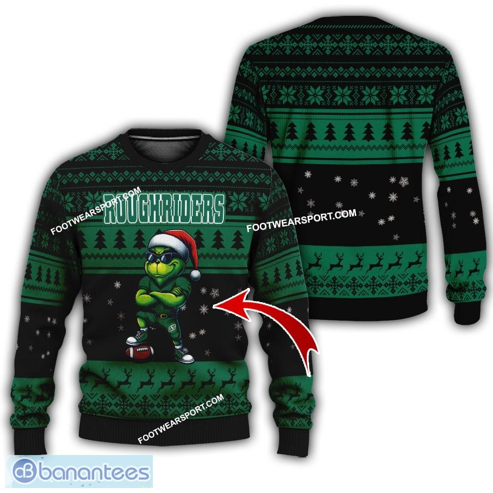 cfl saskatchewan roughriders player grinch ugly xmas sweater gift holidays image CFL Saskatchewan Roughriders Player Grinch Ugly Xmas Sweater Gift Holidays - CFL Saskatchewan Roughriders New Grinch Ugly Christmas Sweater Photo 1