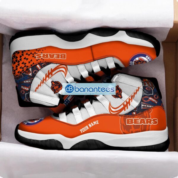Chicago Bears Air Jordan 11 Sneakers Custom Name Special Shoes For Fans Product Photo 2