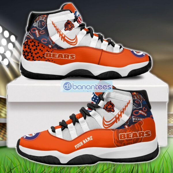 Chicago Bears Air Jordan 11 Sneakers Custom Name Special Shoes For Fans Product Photo 1