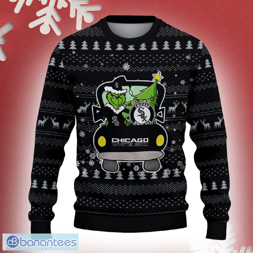 chicago white sox grinch driving funny 3d ugly christmas sweater for men women image Chicago White Sox Grinch Driving Funny 3D Ugly Christmas Sweater For Men Women - Chicago White Sox Christmas Sweater Grinch Driving Photo 2