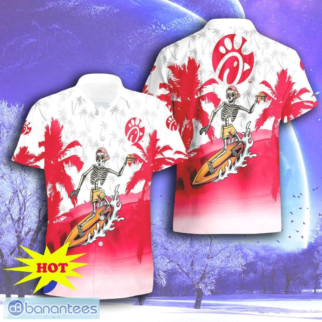 chick fil a skull hawaiian shirt short for men women image Chick-Fil-A Skull Hawaiian Shirt & Short For Men Women Product Photo 1